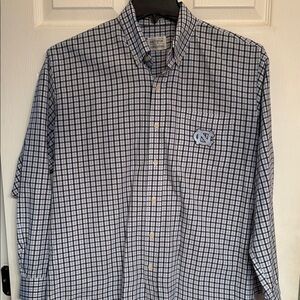 UNC TARHEELS Blue and White Checkered Men's Shirt UNC Tarheels